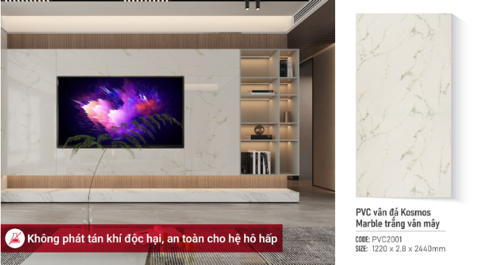 PVC vân đá không phát tán khí độc hại, an toàn cho hệ hô hấp PVC vân đá không phát tán khí độc hại, an toàn cho hệ hô hấp