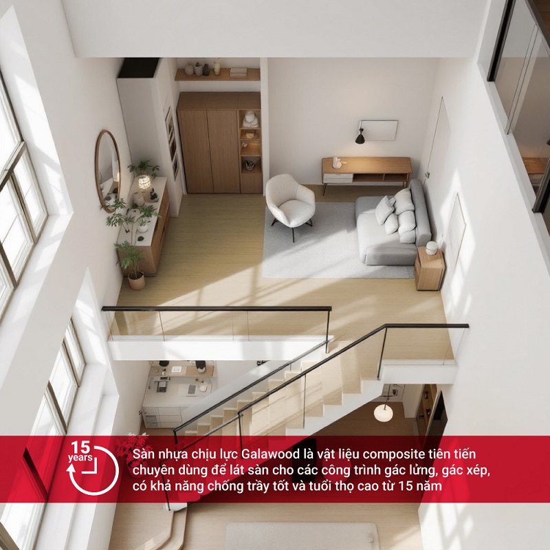 Sàn nhựa chịu lực Galawood có khả năng chống trầy tốt và tuổi thọ cao từ 15 - 20 năm Sàn nhựa chịu lực Galawood có khả năng chống trầy tốt và tuổi thọ cao từ 15 - 20 năm