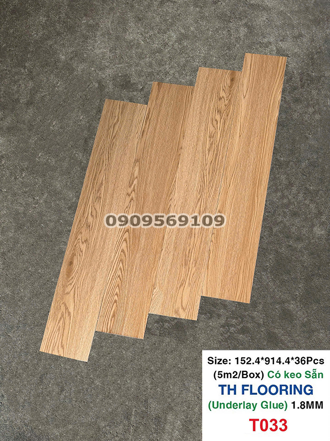 Sàn nhựa giả gỗ dán keo giá rẻ THFloor T033 Sàn nhựa giả gỗ dán keo giá rẻ THFloor T033