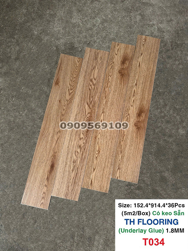 Sàn nhựa giả gỗ dán keo giá rẻ THFloor T034 Sàn nhựa giả gỗ dán keo giá rẻ THFloor T034
